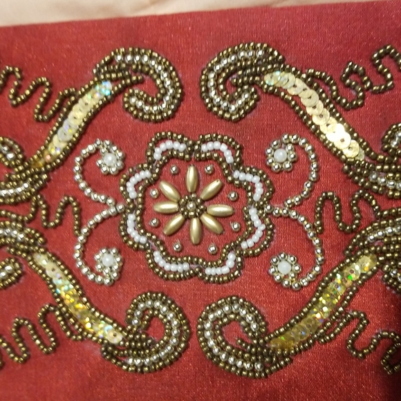 New Handcrafted Beaded/Sequin Lined Burgundy Journal - Picture 3 of 8